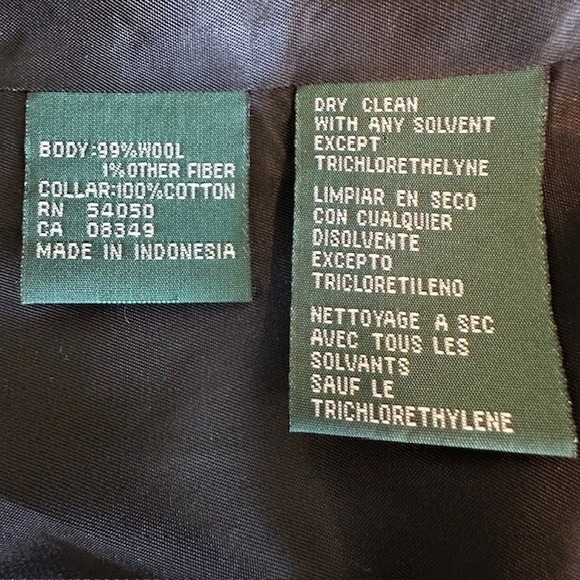 Womens‎ Lauren Ralph Lauren Blazer Velvet Collar Equestrian Wool Black Size 4 - Picture 11 of 12